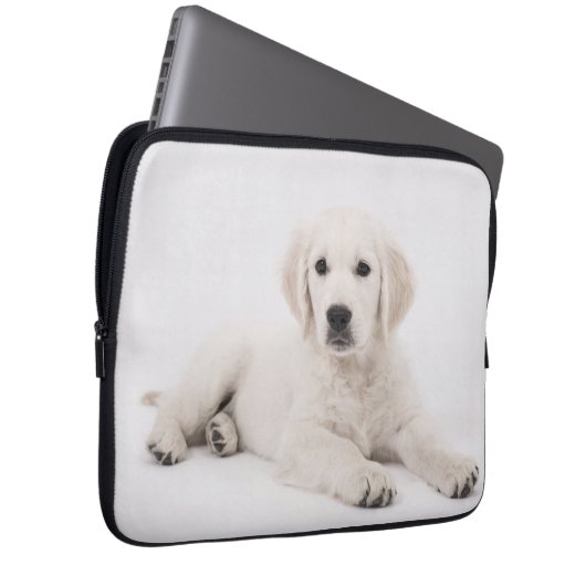 Golden Retriever Niedlicher Welpenschlauch Laptopschutzhülle (Vorne Rechts)