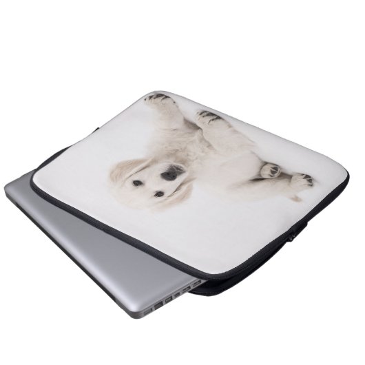 Golden Retriever Niedlicher Welpenschlauch Laptopschutzhülle (Vorne Knopf)