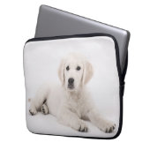Golden Retriever Niedlicher Welpenschlauch Laptopschutzhülle (Vorderseite Links)