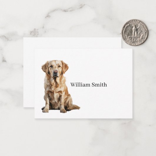 Golden Retriever Note Card Mitteilungskarte (Vorderseite/Rückseite Beispiel)