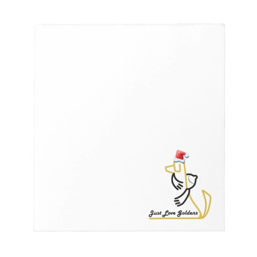 Golden Retriever Notepad, Just Liebe Goldens Notizblock (Vorderseite)
