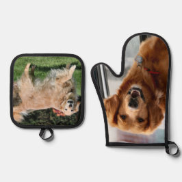 Golden Retriever Ofenhandschuh & Topflappen-Set
