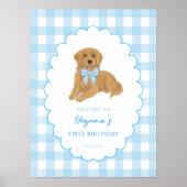 Golden Retriever One Golden Year Birthday Welcome Poster (Vorne)