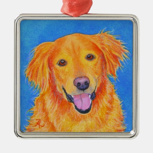 Golden Retriever Ornament - "Sydney" Aus Metall (Vorne)