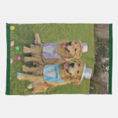 Golden retriever-Osterei-Jagd Geschirrtuch (Horizontal)