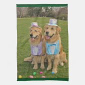 Golden retriever-Osterei-Jagd Geschirrtuch (Vertikal)