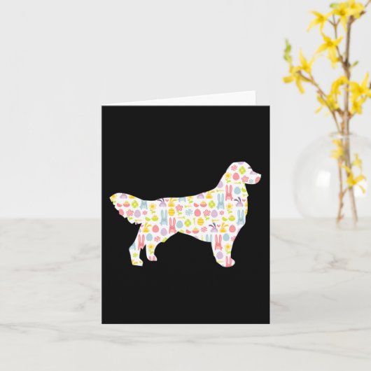 Golden Retriever Osterhase Bunny Dog Silhouette Karte (Gelbe Blume)