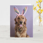 Golden Retriever Ostern Karte (Gelbe Blume)