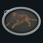 Golden retriever ovale gürtelschnalle<br><div class="desc">Goldenes etriever</div>