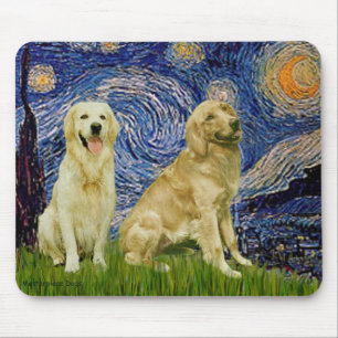 Golden Retriever Paar 3 - Sternennacht Mousepad