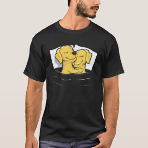 Golden Retriever Paare Pyjama Valentinstag Geschen T-Shirt