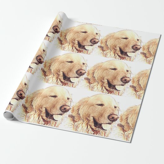 Golden retriever-Packpapier Geschenkpapier (Ungerollt)