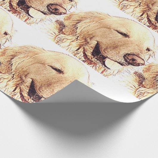 Golden retriever-Packpapier Geschenkpapier (Ecke)