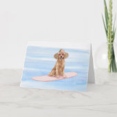 Golden Retriever Paddle Board Wasserfarbe Dankeskarte (Vorderseite)