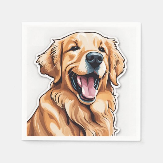 Golden Retriever Painting Dog Serviette (Vorderseite)