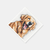 Golden Retriever Painting Dog Serviette (Ecke)