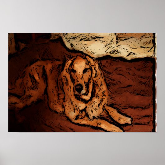 Golden Retriever Painting Poster (Vorne)