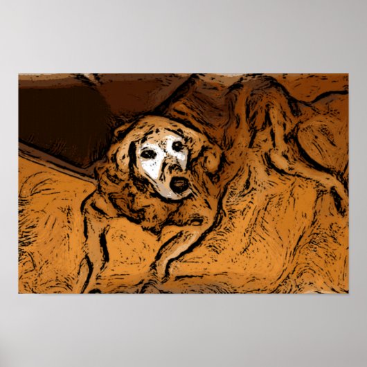 Golden Retriever Painting Poster (Vorne)