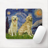 Golden Retriever Pair 3 - Starry Night Mousepad (Mit Mouse)