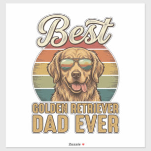 Golden Retriever Papa Ever Vintage Sonnenuntergang Aufkleber