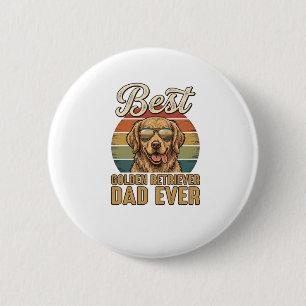 Golden Retriever Papa Ever Vintage Sonnenuntergang Button