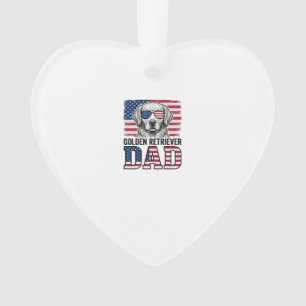 Golden Retriever Papa Patriotisches Vintage-Hunde- Ornament