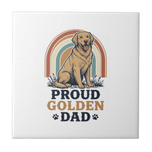 Golden Retriever Papa-Shirt Vintage Hund Vater Ges Fliese