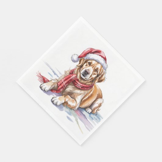 Golden Retriever Paper Napkin Serviette (Ecke)