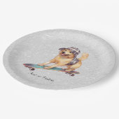 Golden Retriever Papierplatte Pappteller (Schrägansicht)