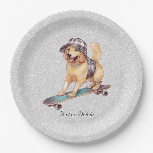 Golden Retriever Papierplatte Pappteller (Vorderseite)
