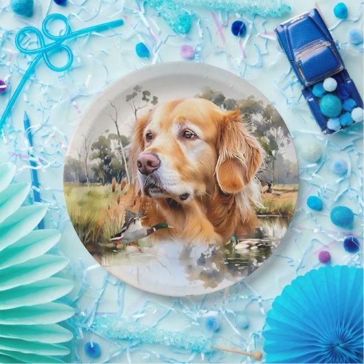 Golden Retriever Pappteller (Party)