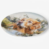 Golden Retriever Pappteller (Schrägansicht)