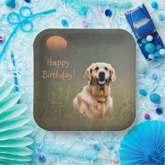 Golden Retriever Pappteller (Party)