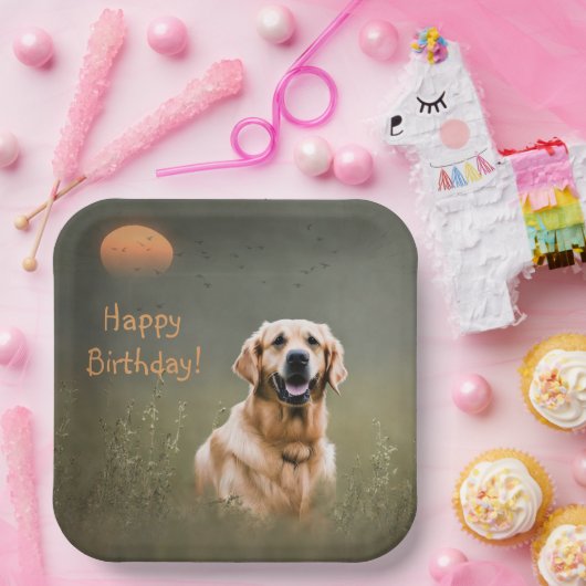 Golden Retriever Pappteller (Party)