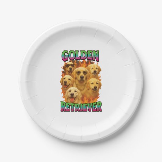 Golden Retriever Pappteller (Vorderseite)