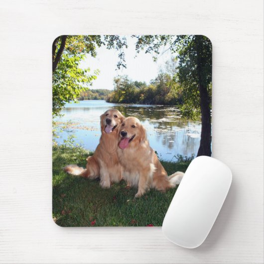 Golden retriever-Park und Fluss Mousepad (Mit Mouse)