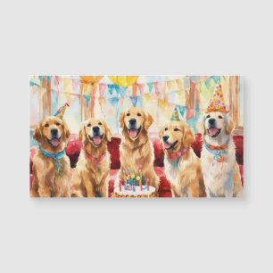 Golden Retriever Party Magnetkarte