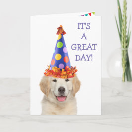 Golden Retriever Party Welpe Geburtstag Karte