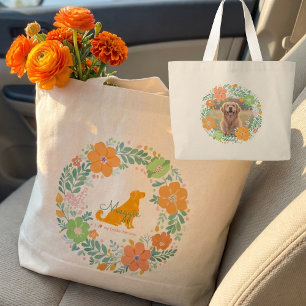 Golden Retriever Pastell Orange Personalisiert Jumbo Stoffbeutel