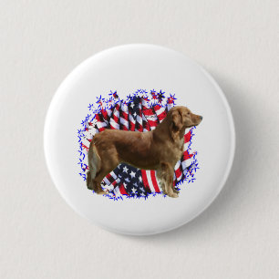 Golden Retriever Patriot Button
