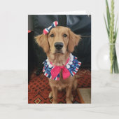 Golden Retriever Patriotic, 4. Juli Grüße Dankeskarte (Vorderseite)