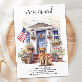 Golden Retriever Patriotic Custom Pet Dog Moving Ankündigung