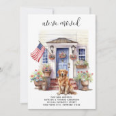 Golden Retriever Patriotic Custom Pet Dog Moving Ankündigung (Vorderseite)