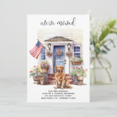 Golden Retriever Patriotic Custom Pet Dog Moving Ankündigung (Stehend Vorderseite)