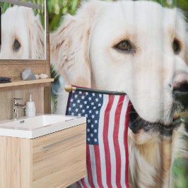 Golden Retriever Patriotic Dog Duschvorhang