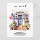 Golden Retriever Patriotic Personalisiert Dog Movi Ankündigungspostkarte (Vorderseite)