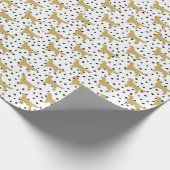 Golden Retriever Patten Spotty Snow Dog Muster Geschenkpapier (Ecke)