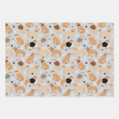 Golden Retriever Paws and Dog Bones Wrapping Paper Geschenkpapier Set (Vorderseite 3)