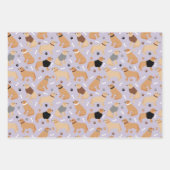 Golden Retriever Paws and Dog Bones Wrapping Paper Geschenkpapier Set (Vorderseite 2)