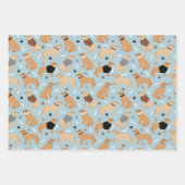 Golden Retriever Paws and Dog Bones Wrapping Paper Geschenkpapier Set (Vorderseite)